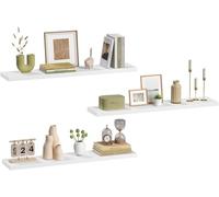 eSituro Juego de 3X Balda Flotante de Pared, Estanteria de Pared Blanca, Estanteria Flotante de Pared, Estante de Almacenamiento para Salón, Cocina y Dormitorio, MDF, 120x22,9x3,8 cm