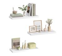 eSituro Juego de 3X Balda Flotante de Pared, Estanteria de Pared Blanca, Estanteria Flotante de Pared, Estante de Almacenamiento para Salón, Cocina y Dormitorio, MDF, 60x22,9x3,8 cm