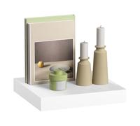 eSituro Estanteria Pared Blanco para Decoración de Sala de Estar, Estante Flotante de Madera para Dormitorio Moderno, Balda de Pared Fácil de Instalar, 25cm