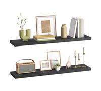 eSituro Juego de 2X Balda Flotante de Pared, Estanteria de Pared de Almacenamiento para Salón, Cocina y Dormitorio, MDF, Negro, 90x22,9x3,8 cm