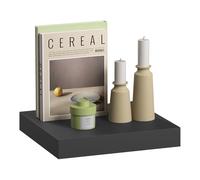 eSituro Estanteria Pared Negro para Decoración de Sala de Estar, Estante Flotante para Cocina con Almacenamiento, Balda de Pared Fácil de Instalar, 25cm