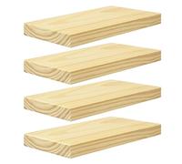 eSituro Estantes de Pared, Juego de 4 Baldas Pared de Madera Maciza, Estanterias Flotantespara Marcos de Fotos y Adornos, Estante Colgante de Almacenaje para Salón, Pasillo,40x19x3,5cm