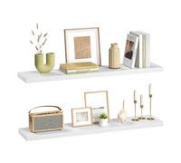 eSituro Juego de 2X Balda Flotante de Pared, Estanteria de Pared Blanca, Estanteria Flotante de Pared, Estante de Almacenamiento para Salón, Cocina y Dormitorio, MDF, 100x22,9x3,8 cm