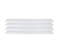 eSituro Juego de 4X Balda Flotante de Pared, Estanteria de Pared Blanca, Estanteria Flotante de Pared, Estante de Almacenamiento para Salón, Cocina y Dormitorio, MDF, 120x22,9x3,8 cm