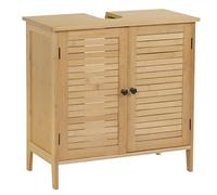 eSituro Mueble Bajo Lavabo, Armario Baño de Almacenaje, Mueble Auxiliar Baño, Organizador de Almacenamiento, Bambú Natural 60x30x60cm