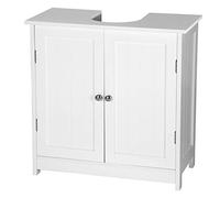 eSituro Mueble Bajo Lavabo Armario de Suelo para Baño Mueble de Baño Organizador 2 Puertas, MDF Blanco 60 x 30 x 60 cm
