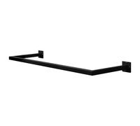 eSituro Perchero de Pared, Barra Colgar Ropa, Riel de Pared Rectángulo, Barra Perchero Industrial, para Pasillo Cocina Salón Baño, Tubo Resistente, 114x6,5x30 cm, Negro