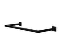 eSituro Perchero de Pared, Barra Colgar Ropa, Riel de Pared Rectángulo, Barra Perchero Industrial, para Pasillo Cocina Salón Baño, Tubo Resistente, 94x6,5x30 cm, Negro