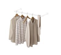 eSituro Perchero Pared, Riel Ropa Colgante, Barra Perchero Colgador, Tubo Metálico Rectángulo para Ropa, Estilo Industrial, para Pasill,o Cocina, Salón, Baño, 94 cm, Blanco