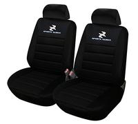 eSituro SCSCSC0066 - Funda Universal para Asiento de Coche, 2 Unidades, Grosor Acolchado, Color Negro