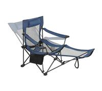 eSituro Silla de Camping Plegable, Silla Exterior Portátil, con Reposabrazos, Respaldo Ajustable, para Pesca, Senderismo y Acampada, Azul