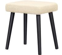 eSituro Taburete de Tocador Maquillaje con Asiento Tapizado en Tejido Polar Teddy, Silla para Tocador, 42x32x48 cm, Beige