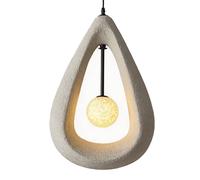 ESIYUVO Lámpara Colgante LED Wabi-sabi, Gris, Blanco Y Rojo (3 Colores Opcionales). Luminaria Con Forma De Lágrima, Lámpara Colgante De Un Solo Orificio, De Poliestireno De Alta Densidad, Ideal Para