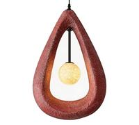ESIYUVO Lámpara Colgante LED Wabi-sabi, Gris, Blanco Y Rojo (3 Colores Opcionales). Luminaria Con Forma De Lágrima, Lámpara Colgante De Un Solo Orificio, De Poliestireno De Alta Densidad, Ideal Para