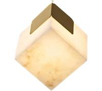 ESIYUVO Lámpara colgante moderna de mármol natural, mini lámpara de araña cuadrada moderna con detalles de acero inoxidable, lámpara de techo con base G9, para sala de estar, dormitorio y comedor.