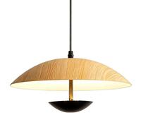 ESIYUVO Lámpara De Araña Metálica Minimalista Moderna, Lámpara Colgante Creativa Con Forma De Platillo Volante Con Acabado De Vetas De Madera, Lámpara Colgante Para Comedor, Sala De Estar