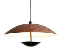 ESIYUVO Lámpara De Araña Metálica Minimalista Moderna, Lámpara Colgante Creativa Con Forma De Platillo Volante Con Acabado De Vetas De Madera, Lámpara Colgante Para Comedor, Sala De Estar