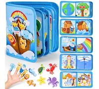 Esjay Busy Board Bible Quiet Activity Book para niños pequeños, juguete Montessori a partir de 1, 2 y 3 años, juego de bautismo, cumpleaños, regalo para niños y niñas, juguete educativo, juguete de