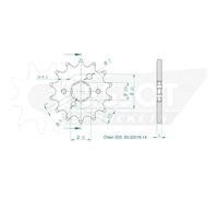 ESJOT de cadena de piñón, 14 dientes