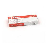 Eska - Lote de 10 fusibles rápidos (F), cerámica, 250 VAC, 5 x 20 mm, 2.5A