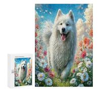 Eskimo Perro Puzzle 300 Piezas Estera Portátil 3D Cute Perro Pet Rompecabezas para Familia DIY Creativo Aliviar Estrés Decoración del Hogar Maquetas Construir 300 PCS