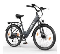 ESKUTE C100 Plus Bicicleta Eléctrica Adultos 26", Bici Eléctrica con Motor Trasero 250W, Batería Extraíble 36V 13Ah, 7 Velocidades, Velocidad Máx 25km/h, Pantalla LCD, Cuadro Bajo, Hombre y Mujer