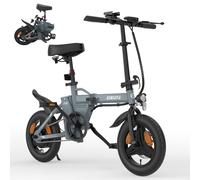ESKUTE F100 Bicicleta Eléctrica Plegable 14", Ebike 36V 9Ah con Pantalla LCD, Velocidad Máxima 25km/h, Autonomía 60KM, Sillín Ergonómico, Bici Electrica para Adultos Urbanos,Gris