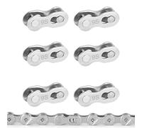 Eslabón maestro de cadena de bicicleta de acero - Eslabones de conector de ciclismo galvanizados, junta de pasador de cadena de bicicleta de alta resistencia de 6 piezas, juego de eslabones rápidos un