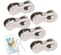 Eslabón Rápido de Cadena 10 Velocidades - 5 Pares (10 Piezas) de Eslabones + Alicate para Eslabón - Compatible con Shimano/SRAM/KMC - Para Carretera y MTB