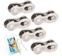Eslabón Rápido de Cadena 9 Velocidades - 5 Pares (10 Piezas) de Eslabones + Alicate para Eslabón - Compatible con Shimano/SRAM/KMC - Para Carretera y MTB