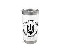 ESLAVA UCRANIA GLORIA A UCRANIA GUIÓN UCRANIANO LARGA VIDA Vaso térmico de acero inoxidable de doble pared