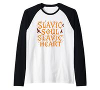 Eslavo Alma Corazón Fuego Espíritu pagano Orgullo Popular Camiseta Manga Raglan
