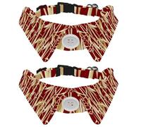 Eslifey 2 collares de perro con pajarita, collar de esmoquin formal ajustable para perro con collar de camisa extraíble, collares de gato para mascotas pequeñas, bambú dorado naturaleza