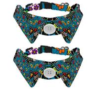 Eslifey 2 collares de perro con pajarita, collar de esmoquin formal ajustable para perro con collar de camisa extraíble, collares de gato para mascotas pequeñas, Calavera Sugar Skull Gatos negros en