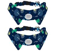 Eslifey 2 collares de perro con pajarita, collar de esmoquin formal ajustable para perro con collar de camisa extraíble, collares de gato para mascotas pequeñas, elementos geométricos de la naturaleza