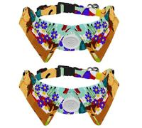 Eslifey 2 collares de perro con pajarita, collar de esmoquin formal ajustable para perro con collar de camisa extraíble, collares de gato para mascotas pequeñas, lindo erizo y hongo floral