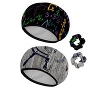 Eslifey 2 gorros de ducha reutilizables con coleteros para el cabello para mujer, gorro de baño elástico impermeable para cabello largo, cálculos de ecuaciones geométricas matemáticas