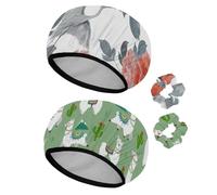 Eslifey 2 gorros de ducha reutilizables con coleteros para el cabello para mujer, gorro de baño elástico impermeable para cabello largo, peones chinos y grulla voladora, pintura de acuarela