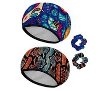 Eslifey 2 gorros de ducha reutilizables con coleteros para el pelo para mujer, gorro de baño elástico impermeable para cabello largo, animales fantásticos, dragón, unicornio, gato, sirena, ovni