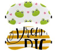 Eslifey 2 máscaras opacas para los ojos, con cita a rayas Dream Big Eye Sleep Shade Cover con correa ajustable para dormir y viajar