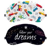 Eslifey 2 máscaras opacas para los ojos, inspiradoras galaxias espaciales para dormir, con correa ajustable para dormir y viajar