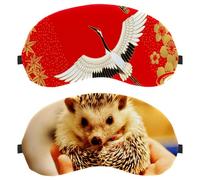 Eslifey 2 máscaras opacas para los ojos, lindo erizo para dormir con correa ajustable para dormir y viajar