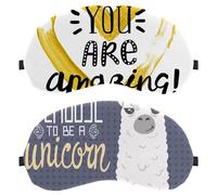 Eslifey 2 máscaras opacas para ojos, alpaca I Choose to Be a Unicorn Eye Shade Cover con correa ajustable para dormir y viajar