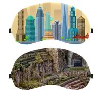 Eslifey 2 máscaras opacas para ojos, arquitectura ruinas, teatro, sombra para dormir con correa ajustable para dormir y viajar