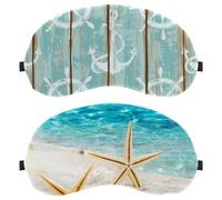 Eslifey 2 máscaras opacas para ojos, estrellas de mar, conchas de mar, con correa ajustable para dormir y viajar