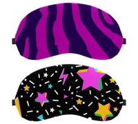 Eslifey 2 máscaras opacas para ojos, estrellas negras, con correa ajustable para dormir y viajar