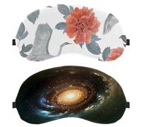 Eslifey 2 máscaras opacas para ojos, galaxia espacial espiral y estrellas, con correa ajustable para dormir y viajar