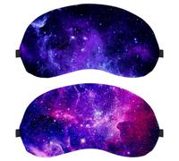 Eslifey 2 máscaras opacas para ojos, galaxia, estrellas, cielo con correa ajustable para dormir y viajar