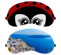 Eslifey 2 máscaras opacas para ojos, Grecia Santorini Caldera para dormir, con correa ajustable para dormir y viajar