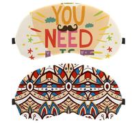 Eslifey 2 máscaras opacas para ojos, india americana, étnica, azteca, para dormir, con correa ajustable para dormir o viajar